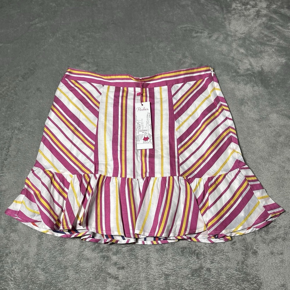Parker NWT $198 Striped Vanessa A-Line Mini‎ Skirt Size 8 City Boho